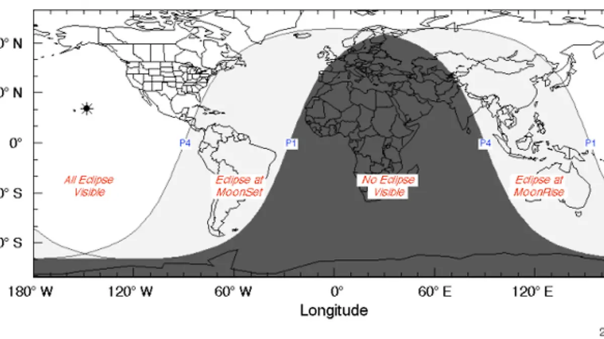 Visibilidad del eclipse penumbral de Luna del 29 de noviembre de 2020