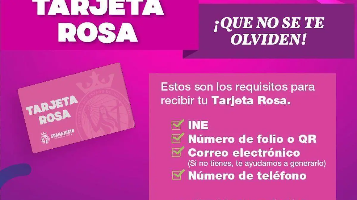 Tarjeta Rosa - Requisitos