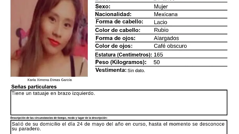 Karla Ximena Dimas García, de 24 años