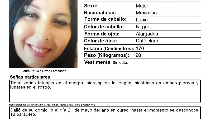 Laura Patricia Rivas Fernández, de 32 años 