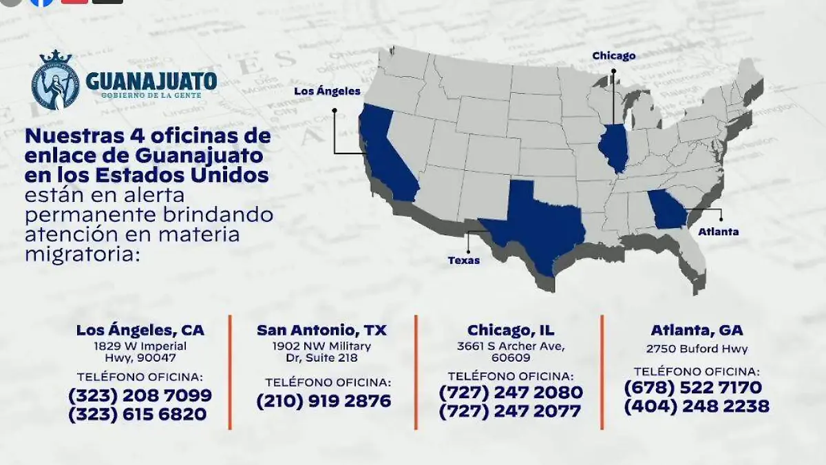 Mapa Oficinas Enlace Gto