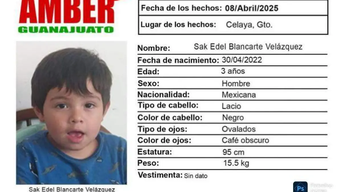 Alerta Amber  Dos menores de 3 años de edad