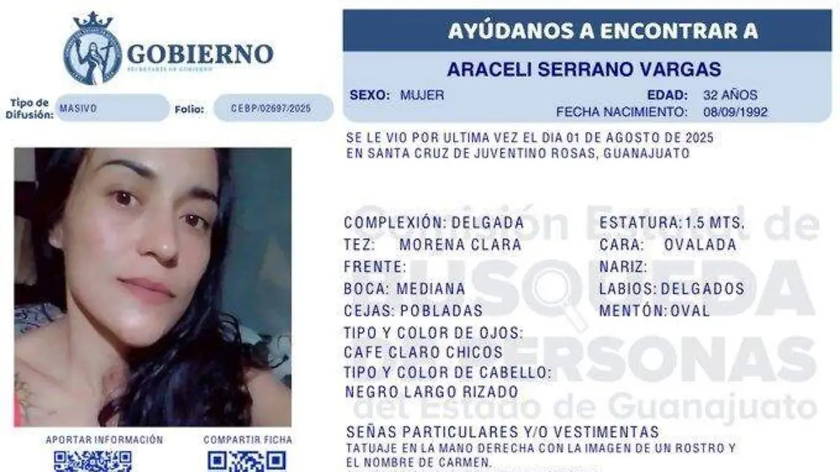 Ficha de búsqueda de Araceli Serrano Vargas t
