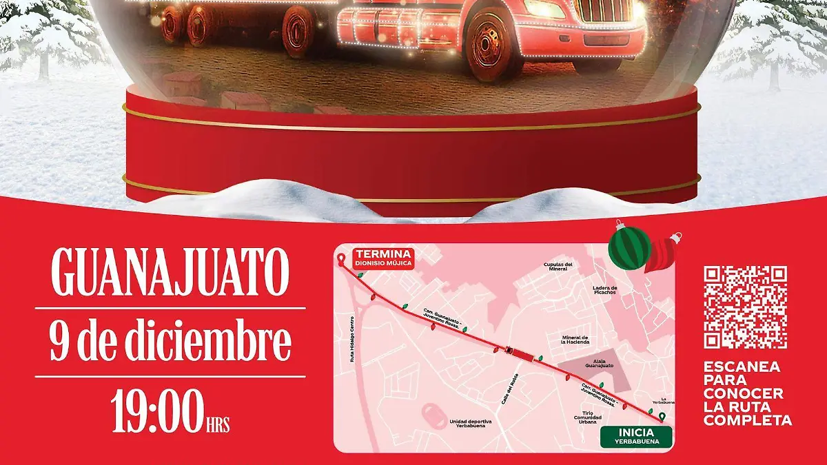 La Caravana Coca-Cola llegará este 9 de diciembre a Guanajuato capital
