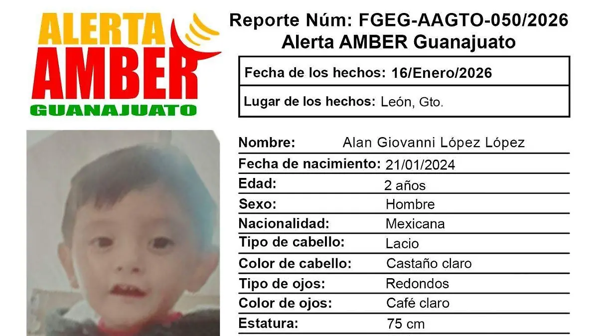 Alan Giovanni López López de 2 años