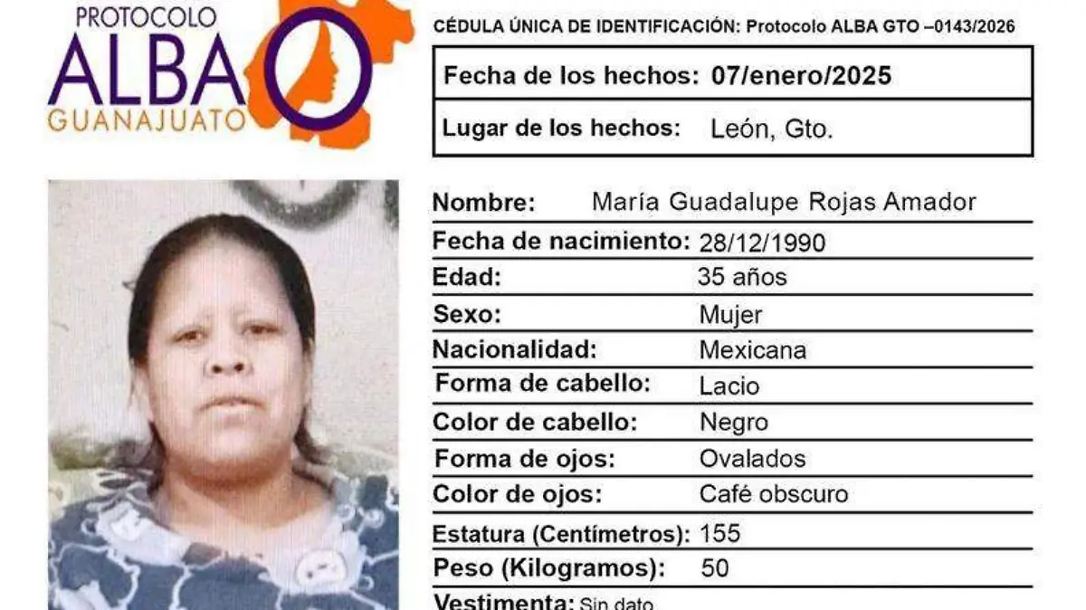 Alerta Protocolo Alba: buscan a mujeres y jóvenes desaparecidos en León y municipios cercanos