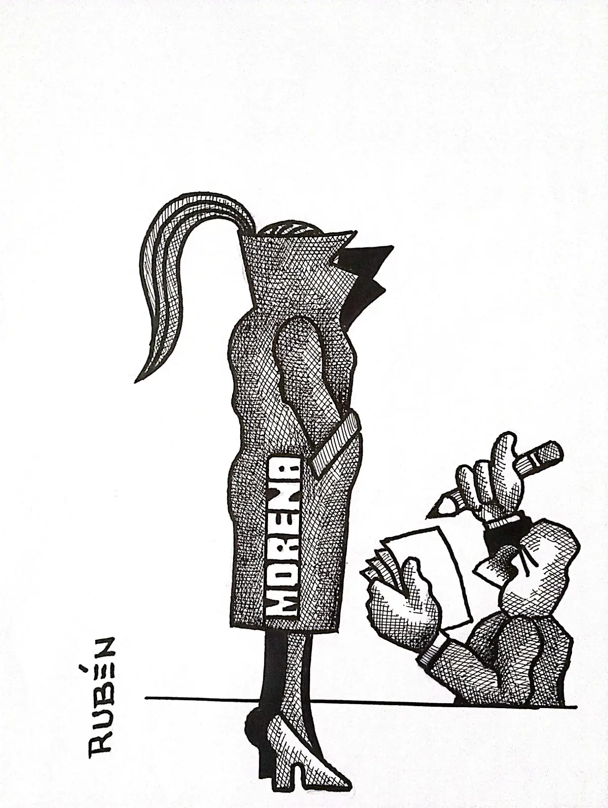 cartón RUBEN ´´ CON LA MODA NO SE METAN ''