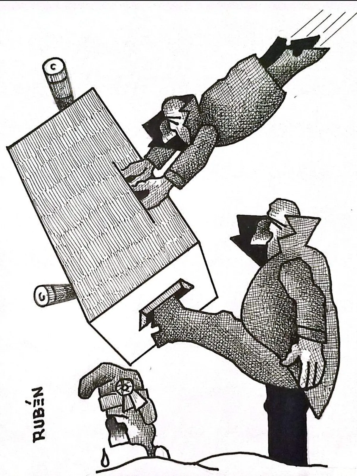 carton Rubén CUIDADO CON EL GOLPE SEÑORA