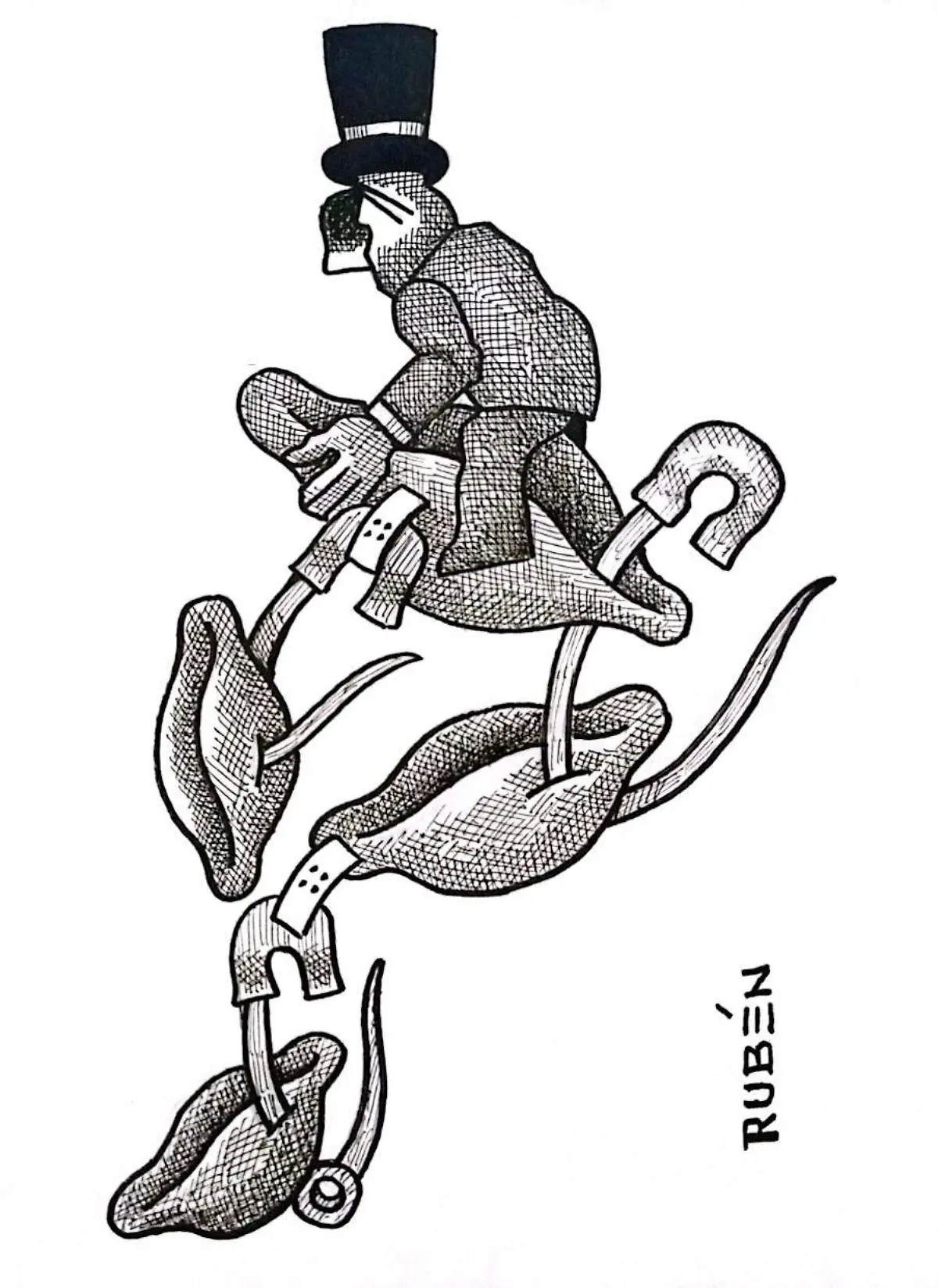cartón RUBEN '' LA UNION HACE LA FUERZA''