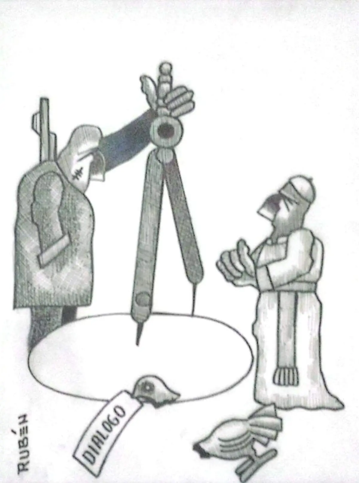cartón RUBEN ´´ ATRÁS DE LA RAYA''