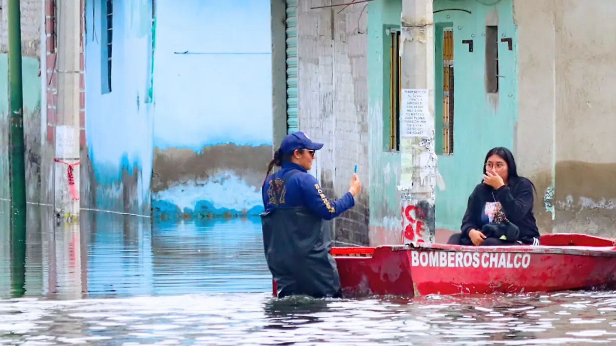 chalco-inundación-bomberos