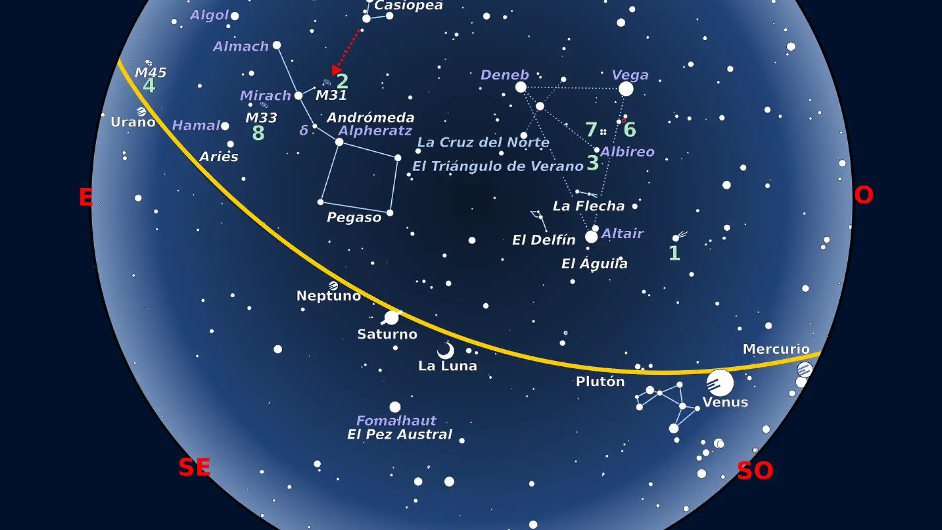 Mapa estelar para la Noche de las Estrellas