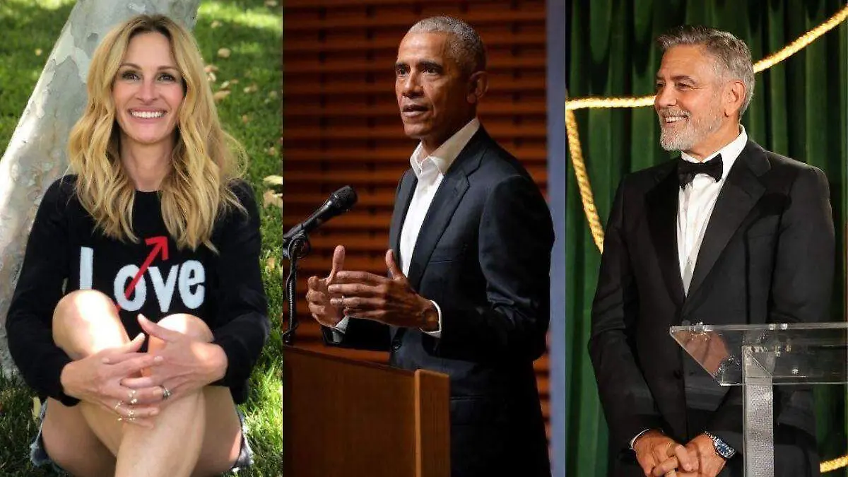 JUlia Roberts, George Clooney, Barack Obama (1)