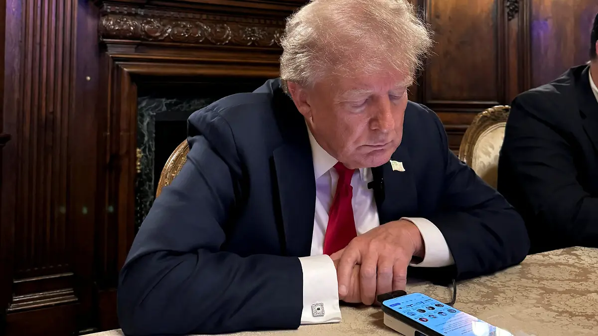 Donald Trump durante su entrevista con Elon Musk
