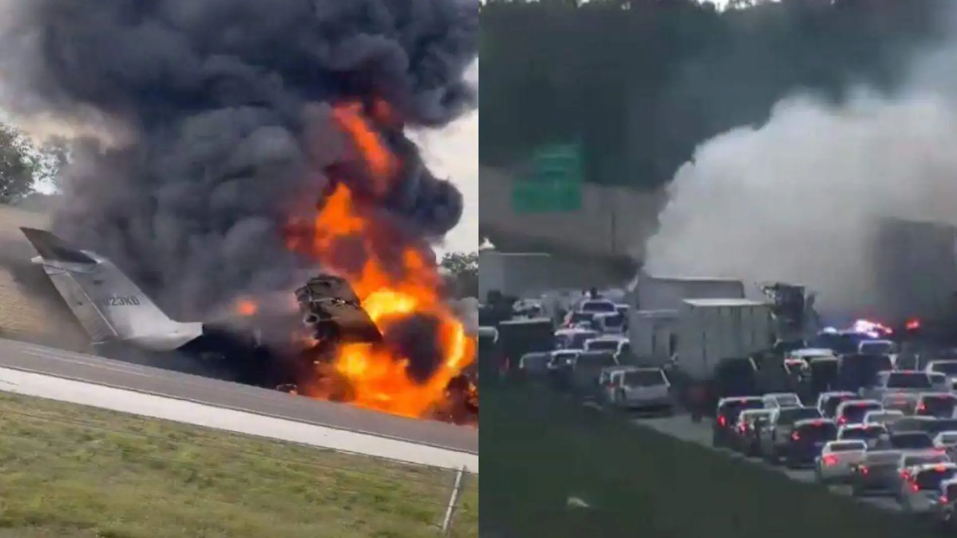 Avión-accidente-Florida-autopista