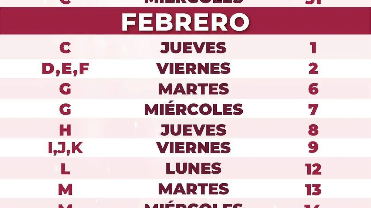 Calendario Pensión del Bienestar