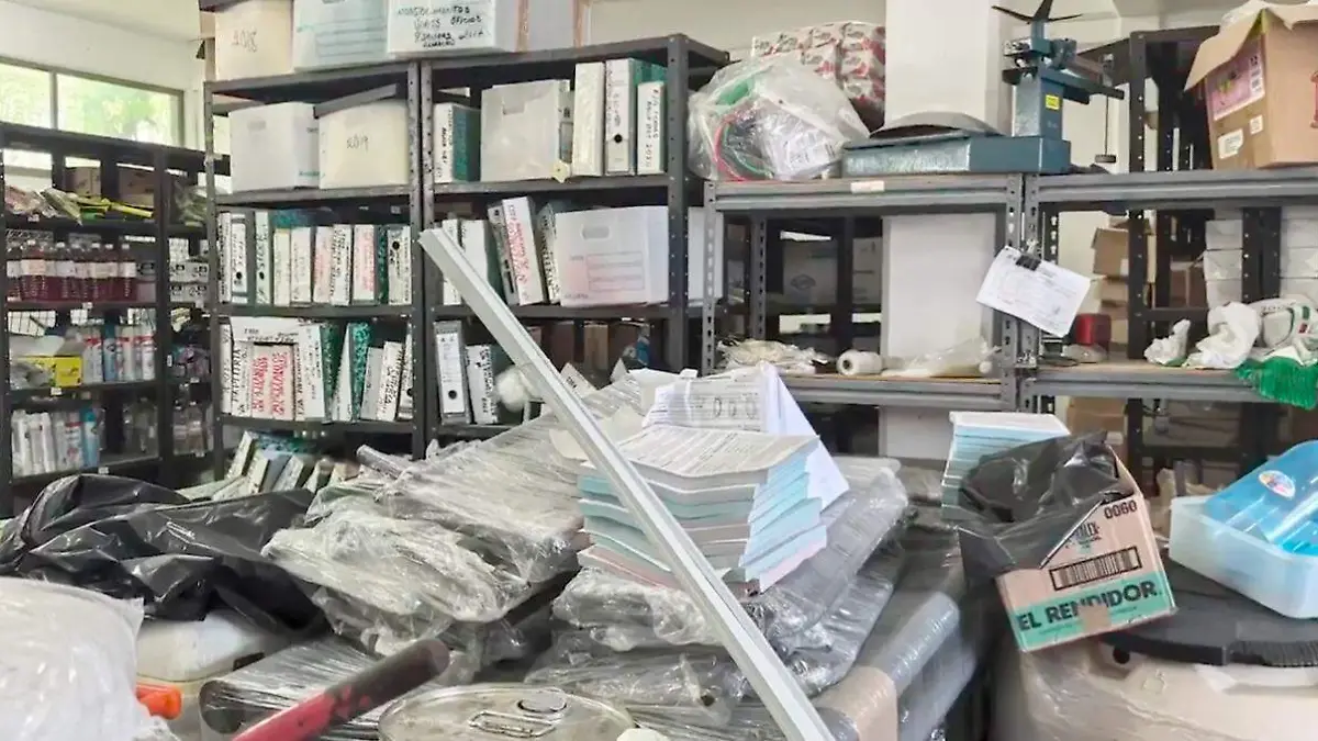 Interior de las instalaciones policiacas Campeche