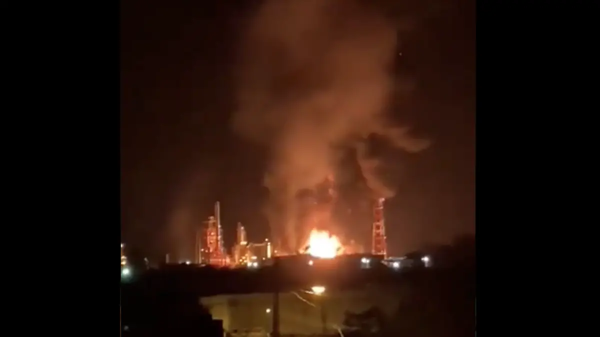 Incendio en refinería de Veracruz 