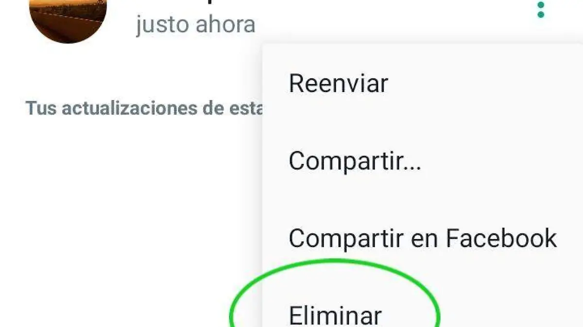 Borrar estado de Whats paso 2