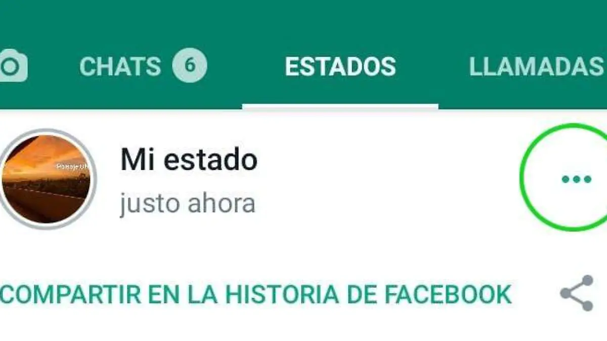 Borrar estado de Whats paso 1