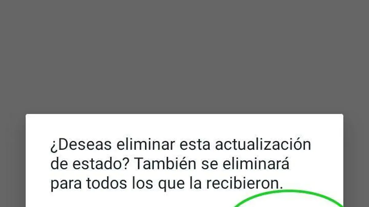 Borrar estado de Whats paso 3