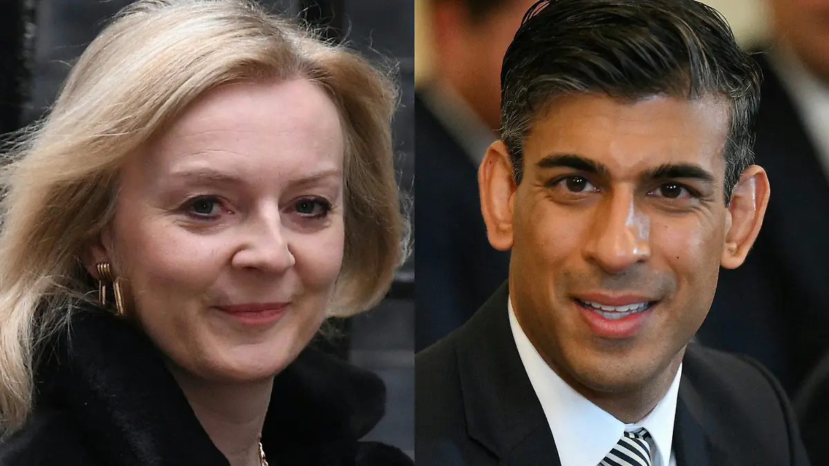Rishi Sunak y Liz Truss Boris Jhonson