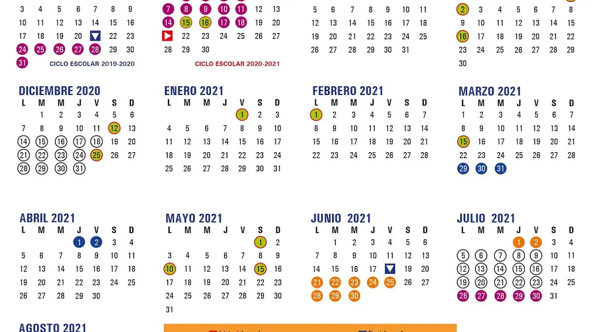 UNAM calendario escolar