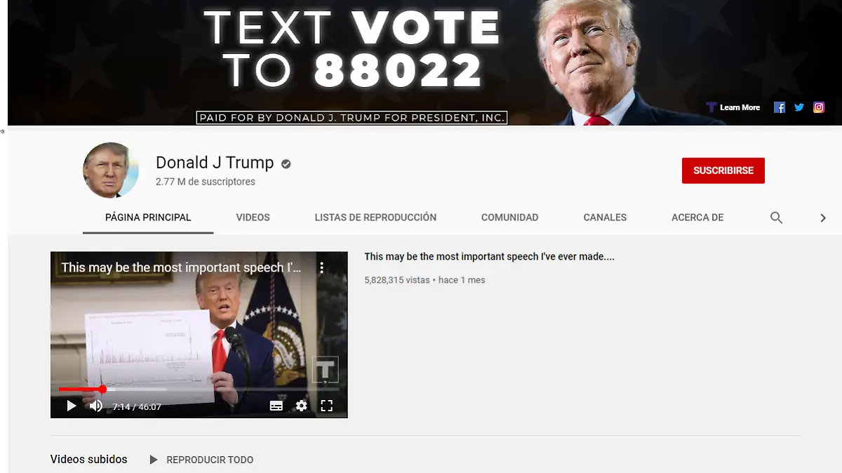 canal de youtube de donald trump