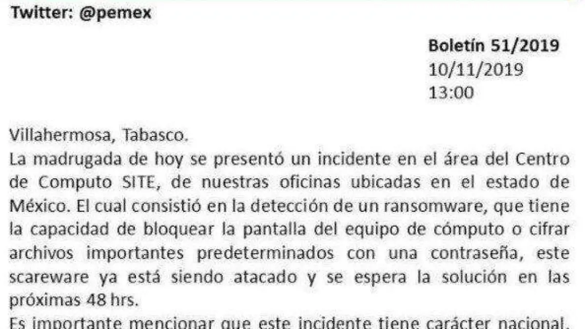 boletin de pemex