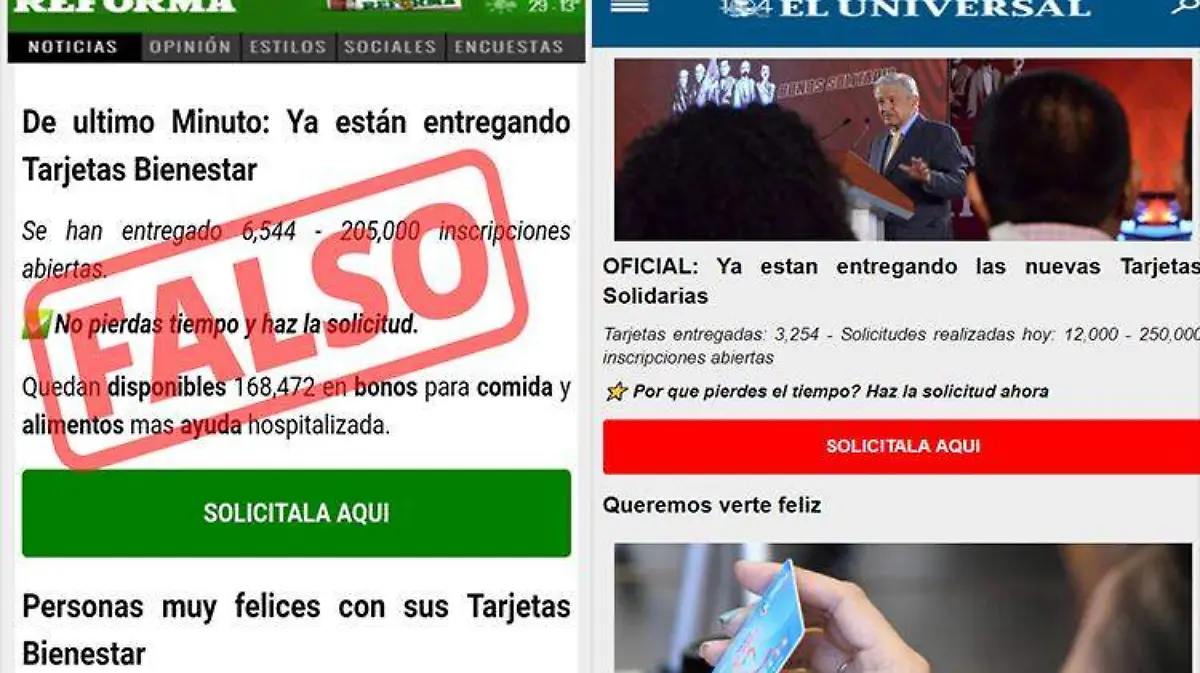 fake-news tarjetas bienestar