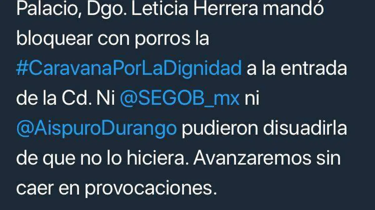 Corral tuit tras el bloqueo