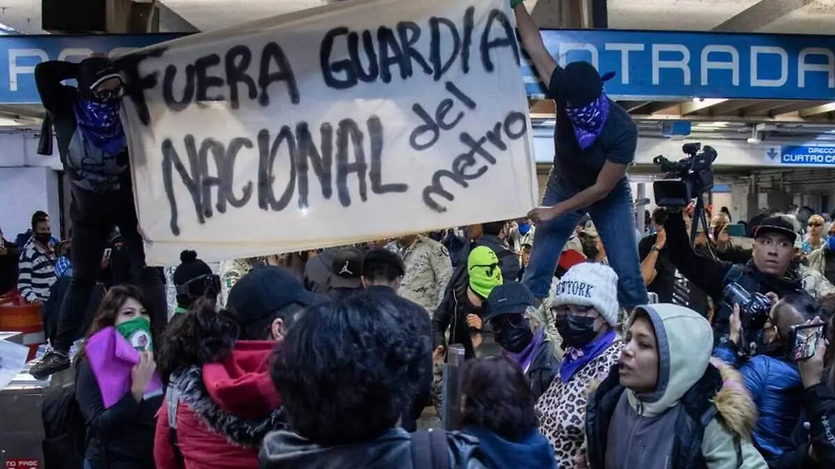 protesta feministas en Metro