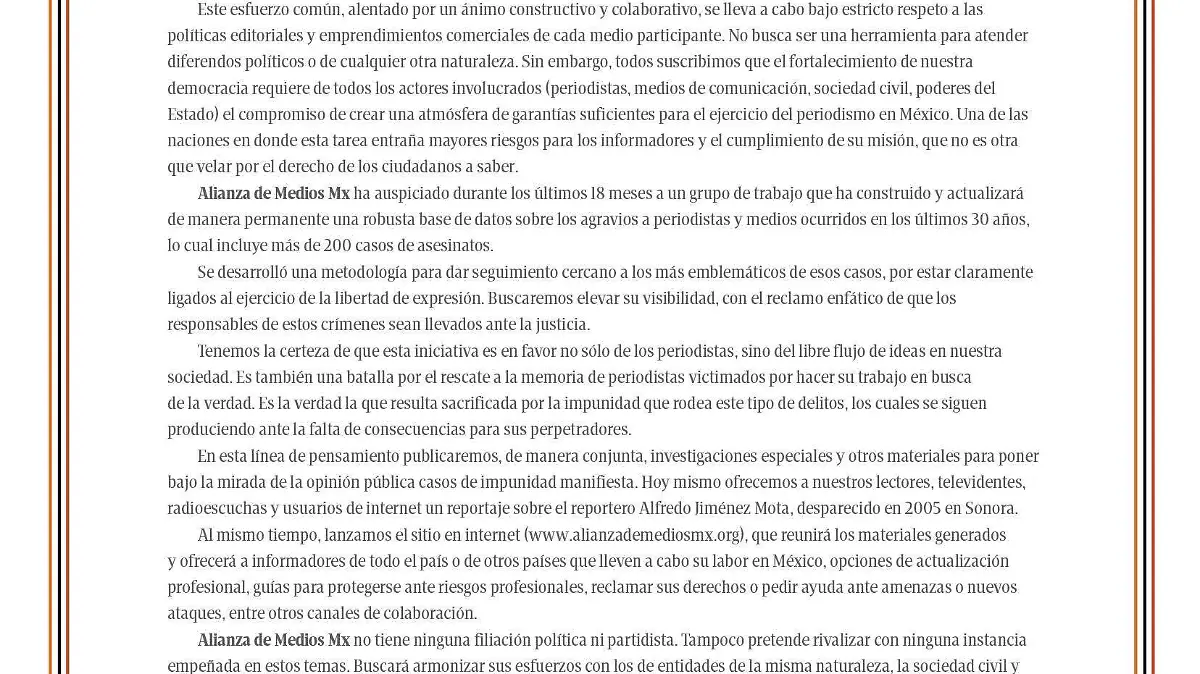 Alianza de Medios-A la sociedad mexicana