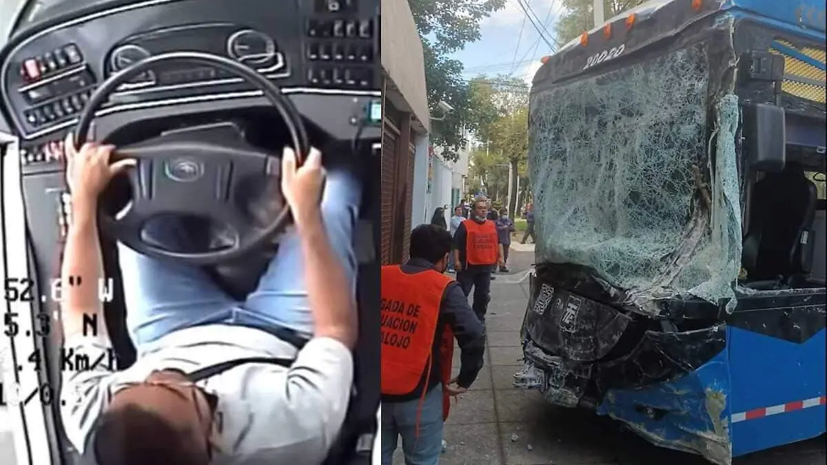 Choque de trolebus elevado en prueba