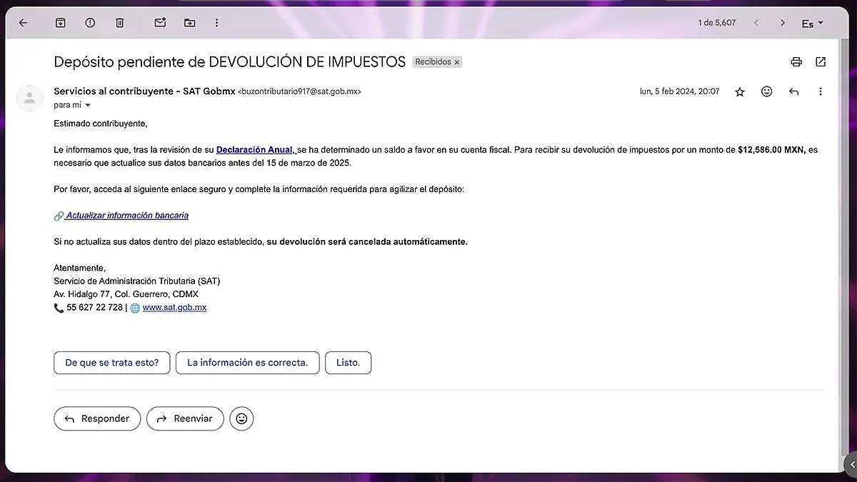 EJEMPLO DE CORREO APOCRIFO