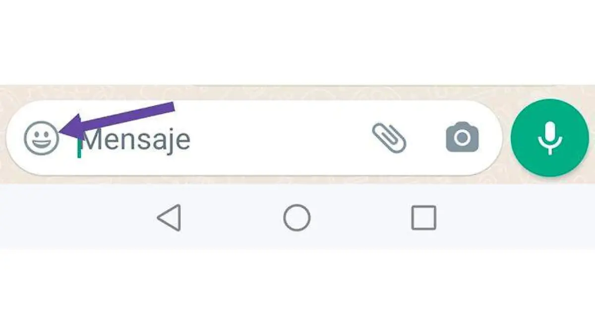 Menú de emoticones en WhatsApp