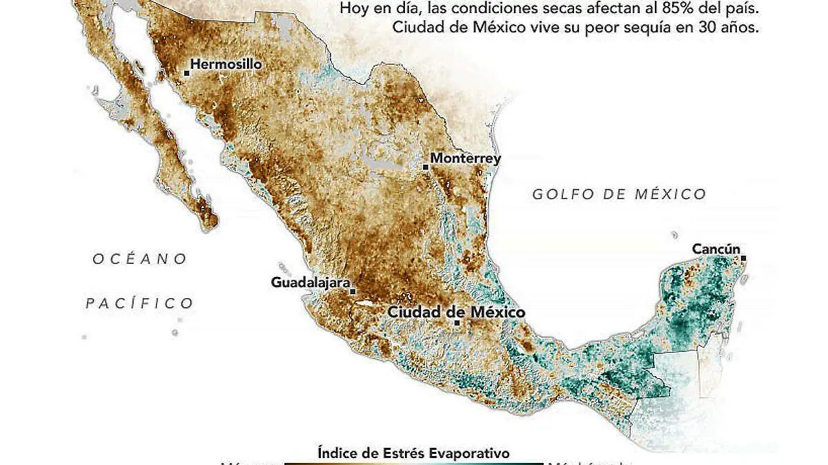 Mapa sequía México 2021
