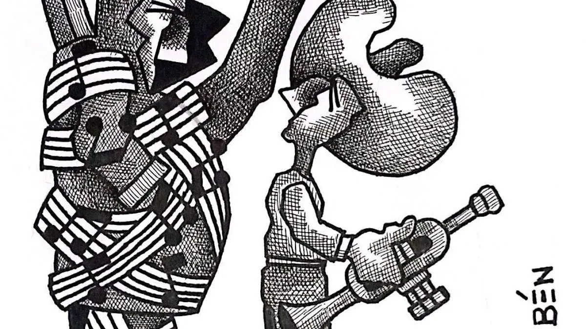 cartón RUBEN '' YO TENGO LA BATUTA''