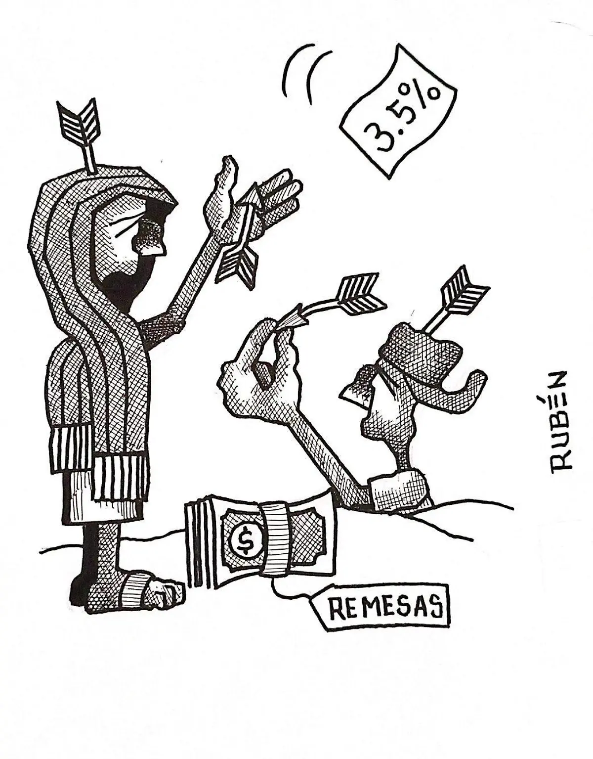 cartón RUBEN '' POR PEQUEÑO QUE SEA GRITEN ''