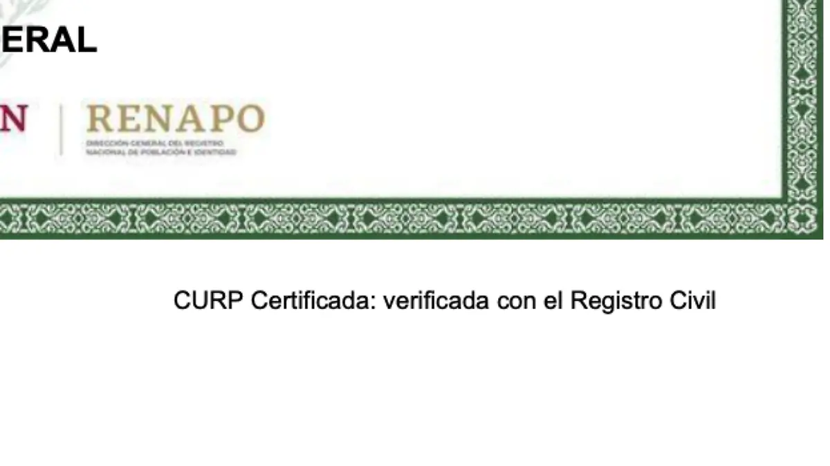 CURP certificada