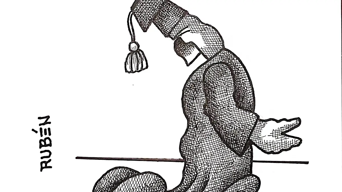 cartón RUBEN '' ME QUEDA MUY GRANDE''