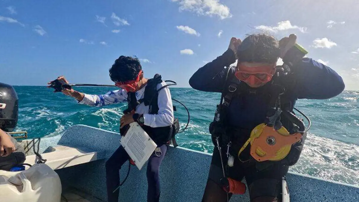 Son diez mujeres en Río Lagartos, Celestún y San Felipe las que realizan monitoreos para evaluar los niveles de conservación mar adentro Foto- cortesía Natalia Gutiérrez