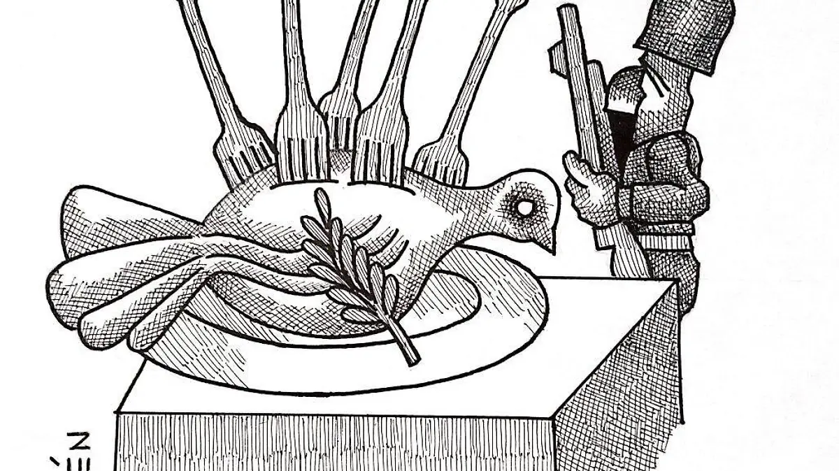 cartón Rubén TODOS QUIEREN LA PAZ