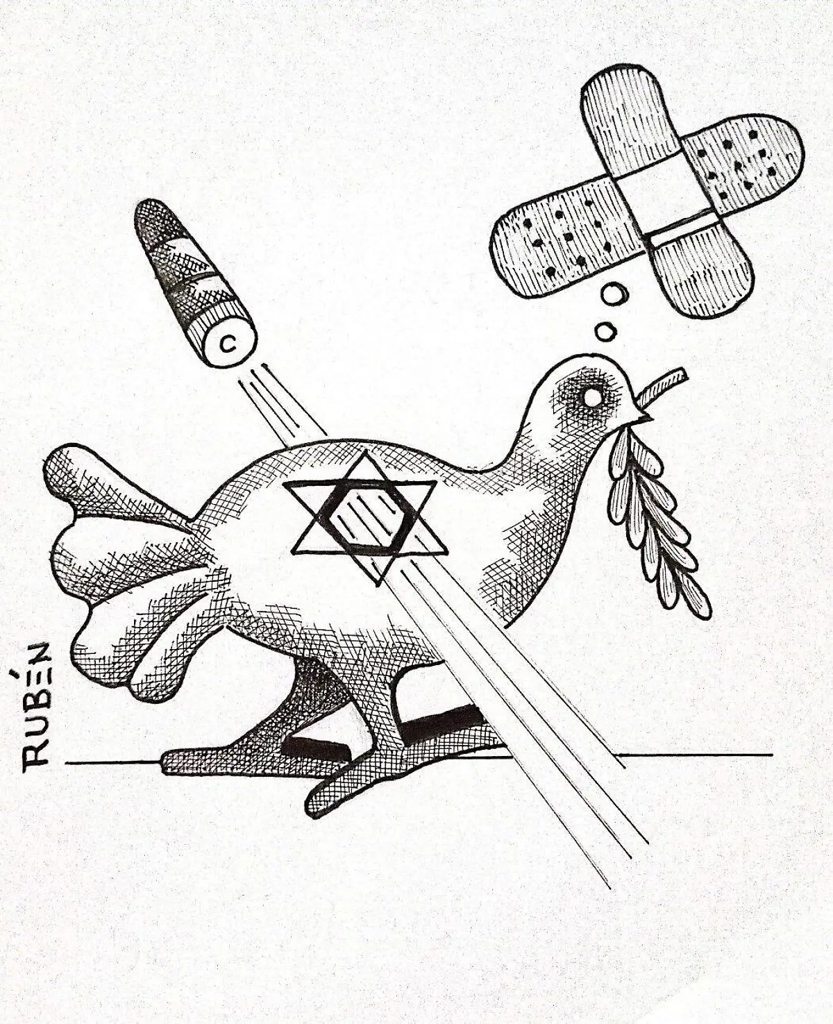 cartón RUBEN '' GAZA POR FAVOR''