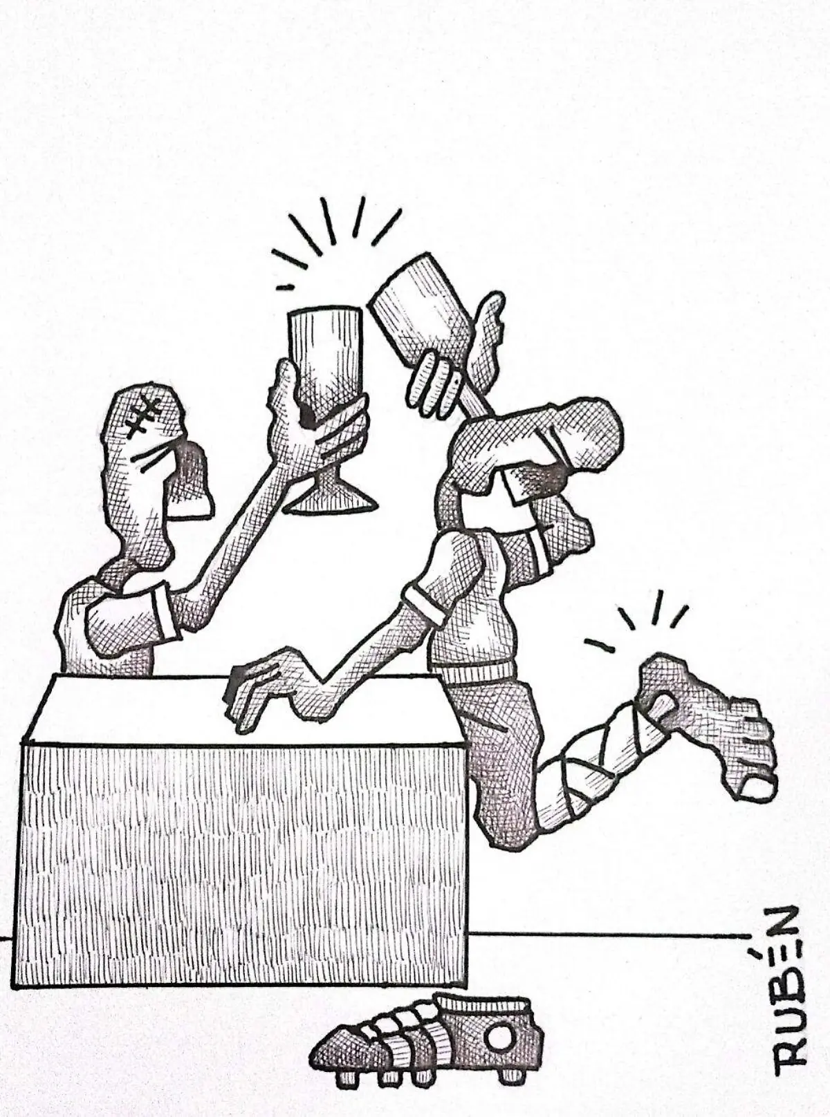 cartón RUBEN '' SALUD , SALUD''
