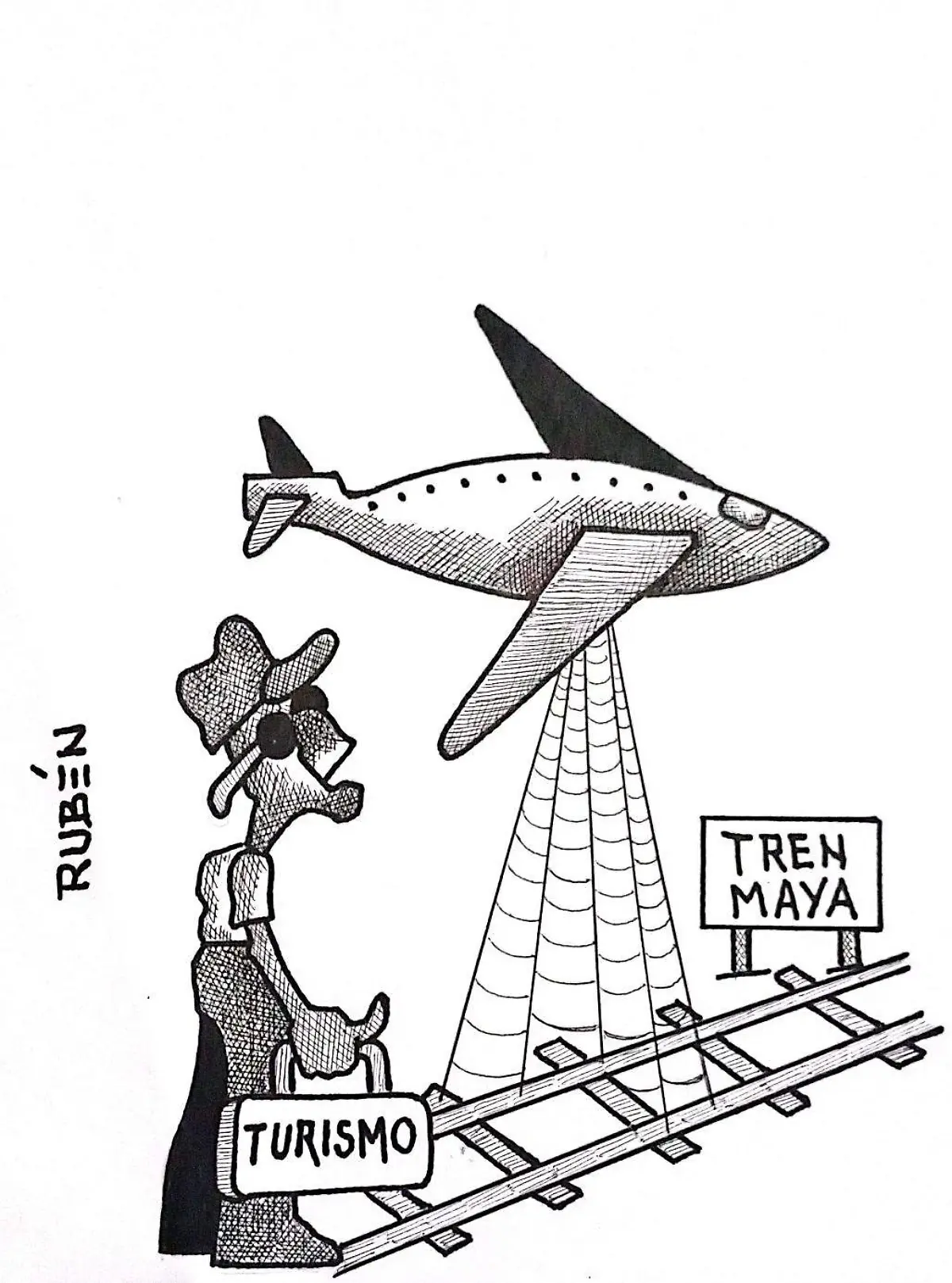 cartón RUBEN '' POR AIRE Y POR TIERRA''