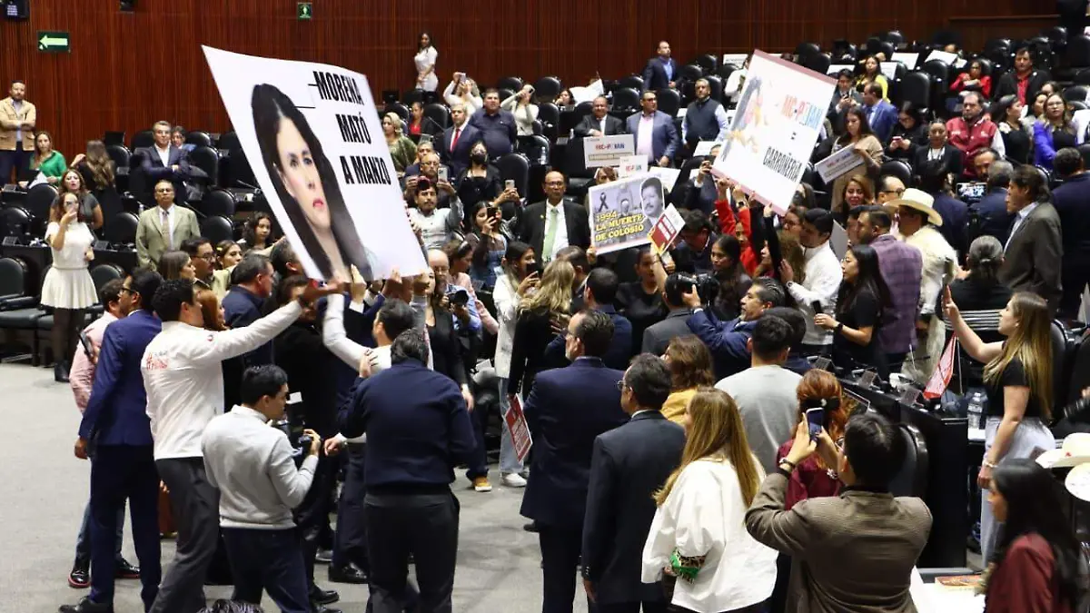 Pleito en la Cámara de Diputados