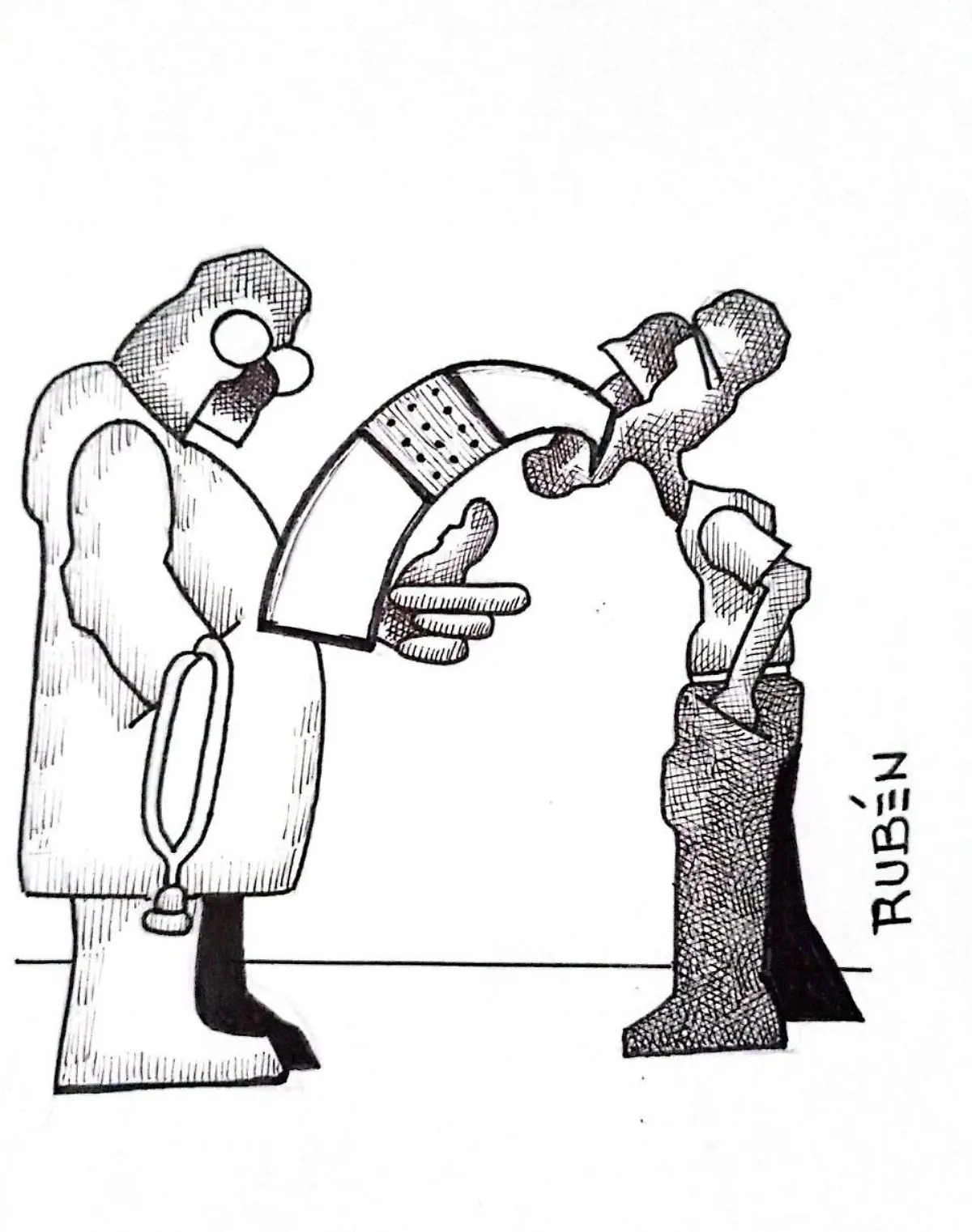 cartón RUBEN '' ATENCIÓN MEDICA''