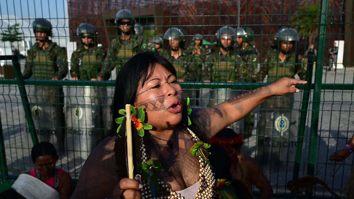 Manifestación de indígenas por Amazonía en la Cop30