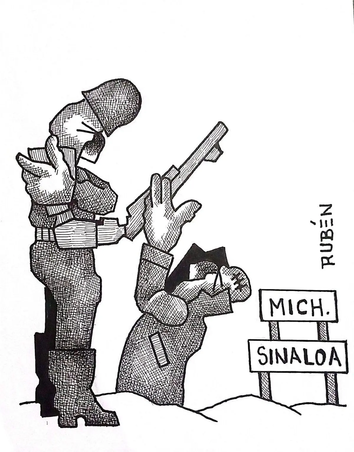 carton Rubén QUE SIGAN LOS ABRAZOS